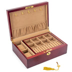 BOÎTE À BIJOUX EN BOIS MASSIF AVEC SERRURE RÉTRO