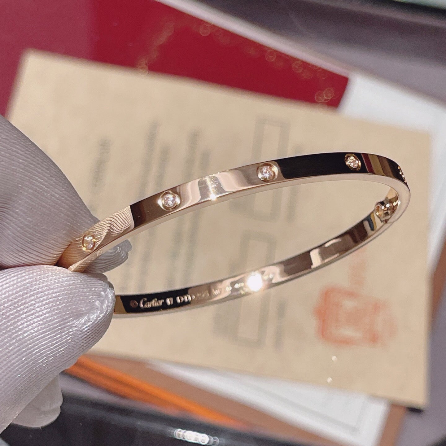 [Luxe Jewelry]LOVE BRACELET 3.65MM 10 DIAMONDS