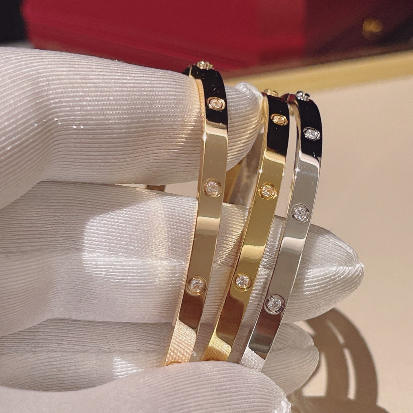 [Luxe Jewelry]LOVE BRACELET 3.65MM 10 DIAMONDS