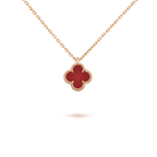 [Luxe]CLOVER MINI 9.5MM WHITE CARNELIANS NECKLACE