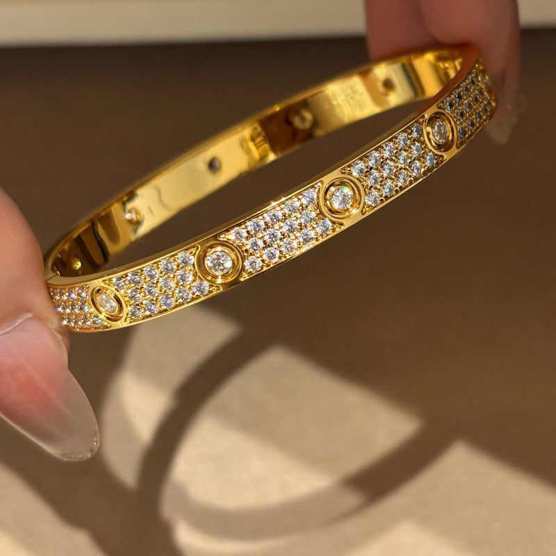 [Luxe Jewelry]LOVE BRACELET 6.1MM DIAMOND-PAVED 10 BIG DIAMONDS