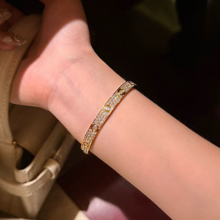 [Luxe Jewelry]LOVE BRACELET 6.1MM DIAMOND-PAVED 10 BIG DIAMONDS