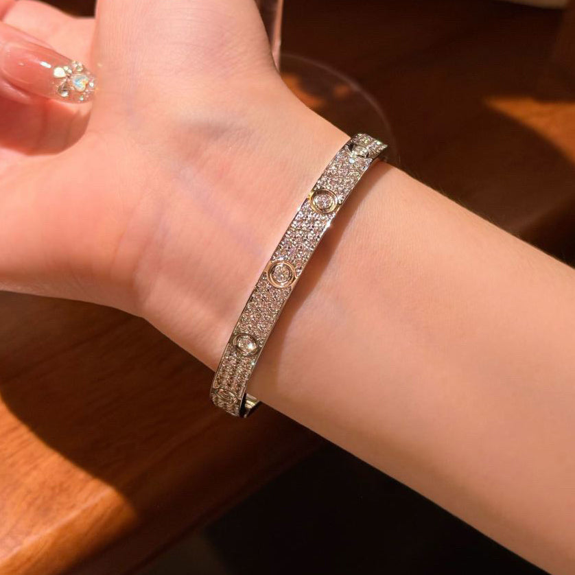 [Luxe Jewelry]LOVE BRACELET 6.1MM DIAMOND-PAVED 10 BIG DIAMONDS