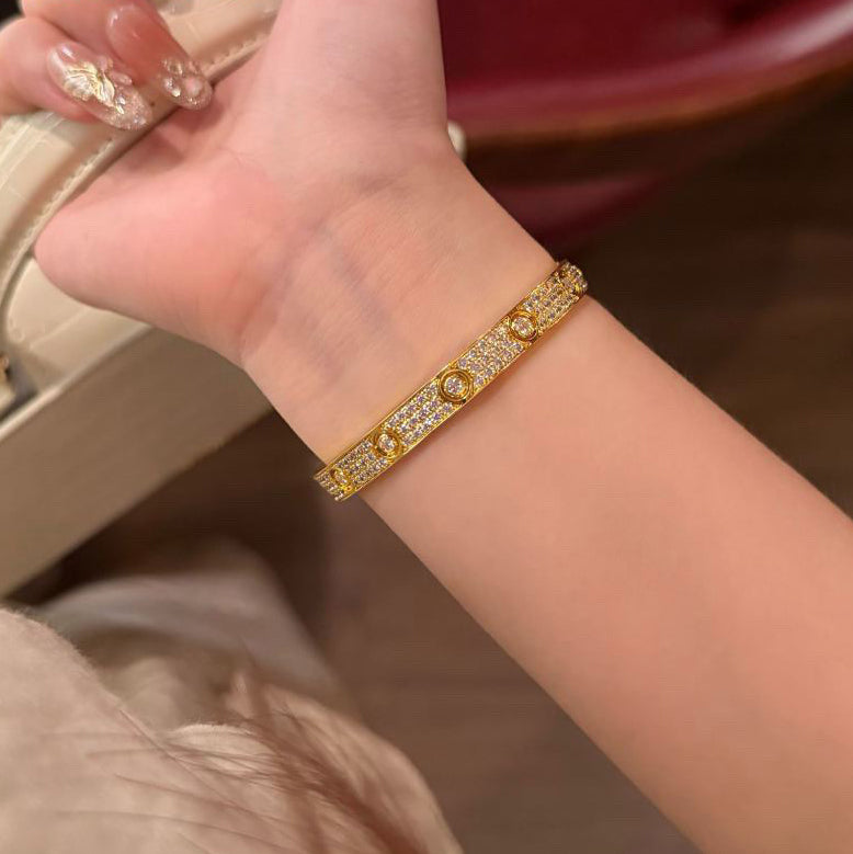 [Luxe Jewelry]LOVE BRACELET 6.1MM DIAMOND-PAVED 10 BIG DIAMONDS
