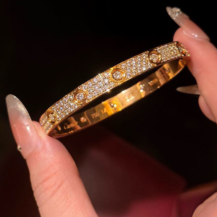 [Luxe Jewelry]LOVE BRACELET 6.1MM DIAMOND-PAVED 10 BIG DIAMONDS