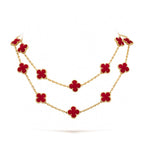[Luxe]CLOVER 20 MOTIFS CARNELIAN NECKLACE