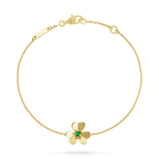 [Luxe]FRIVOLE GOLD FLOWER PINK MALACHITE BRACELET