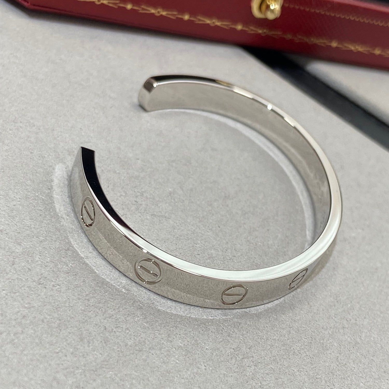 [Luxe Jewelry]LOVE BRACELET 6.1MM 1 DIAMOND OPEN CUFF