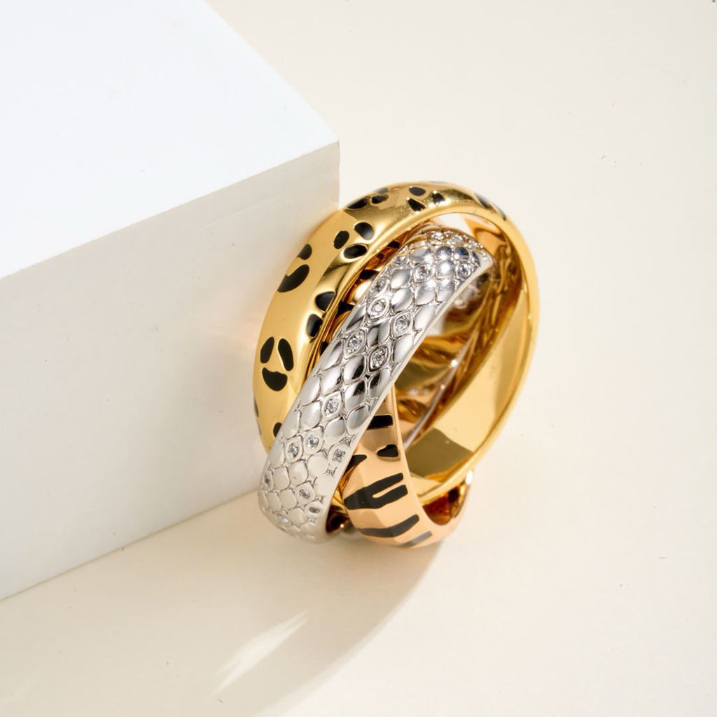 [Luxe Jewelry]TRINITY  RING LEOPARD PRINT