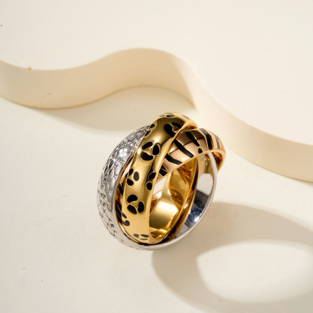 [Luxe Jewelry]TRINITY  RING LEOPARD PRINT