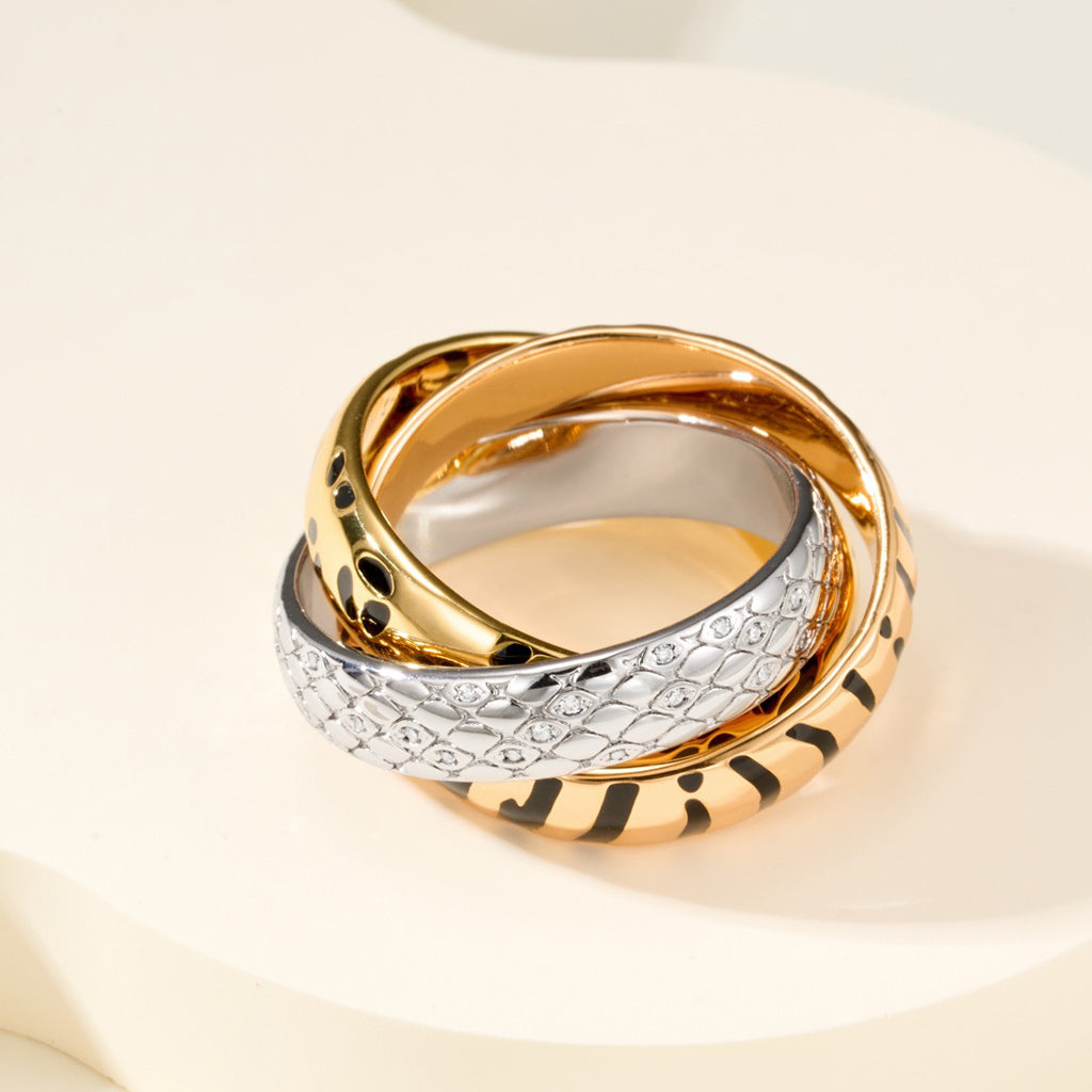 [Luxe Jewelry]TRINITY  RING LEOPARD PRINT
