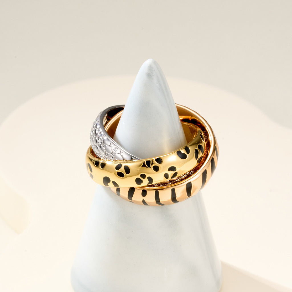 [Luxe Jewelry]TRINITY  RING LEOPARD PRINT