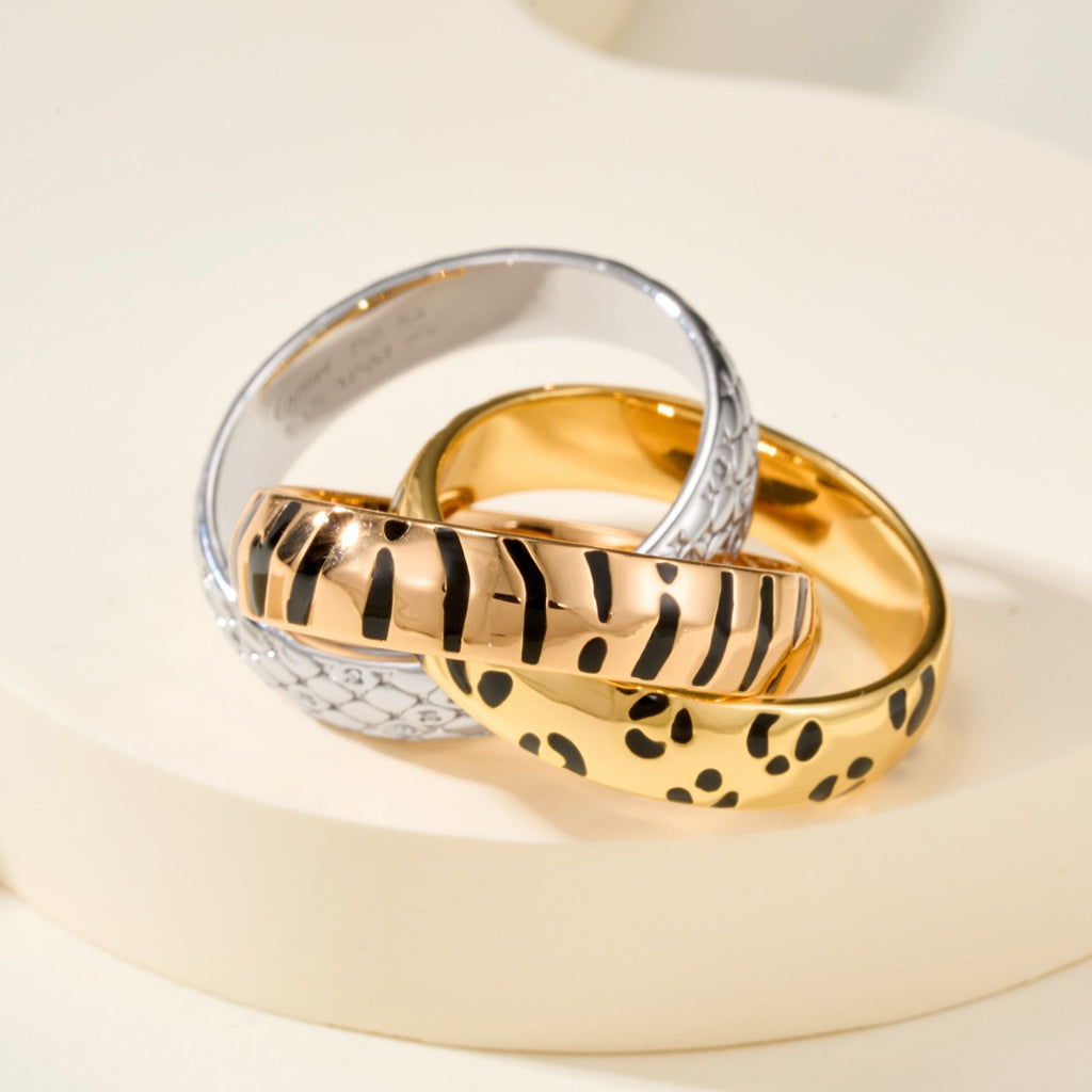 [Luxe Jewelry]TRINITY  RING LEOPARD PRINT