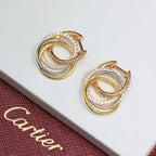 [Luxe Jewelry]TRINITY HALF DIAMOND  EARRINGS