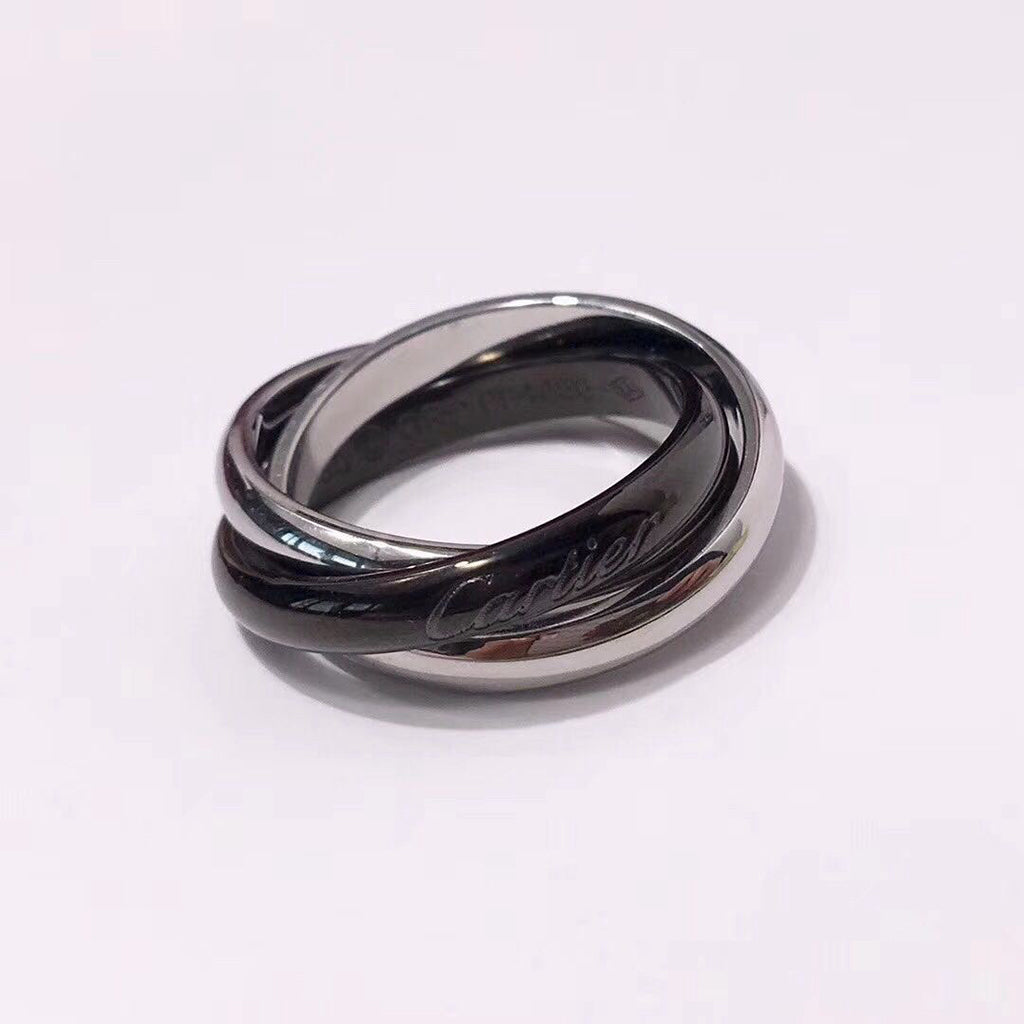 [Luxe Jewelry]TRINITY 3.2MM RING BLACK CERAMIC