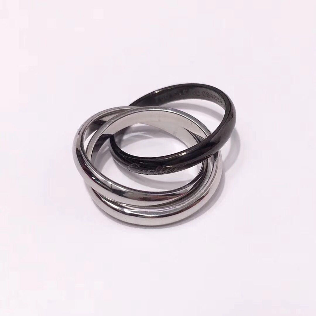 [Luxe Jewelry]TRINITY 3.2MM RING BLACK CERAMIC