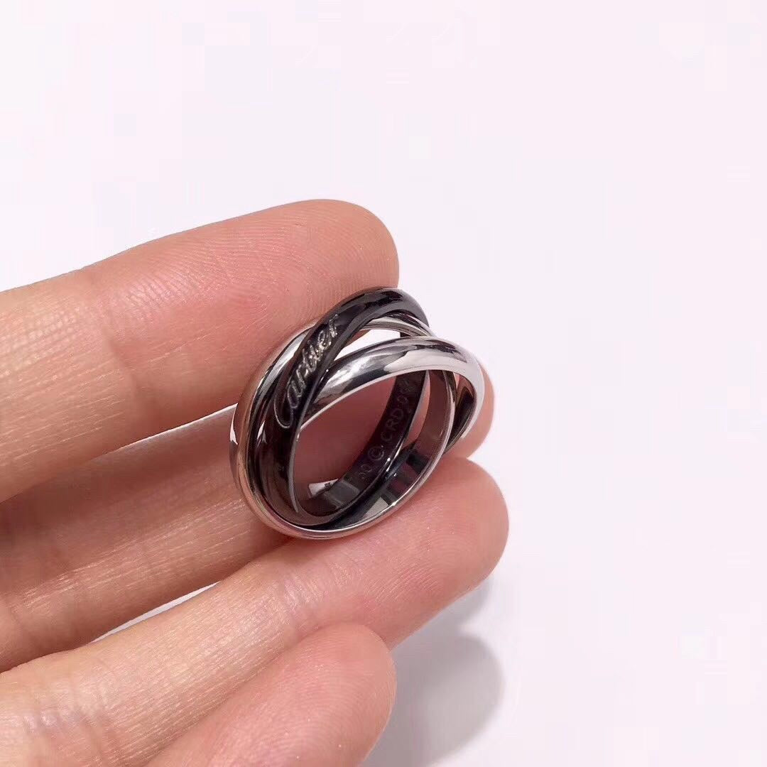 [Luxe Jewelry]TRINITY 3.2MM RING BLACK CERAMIC