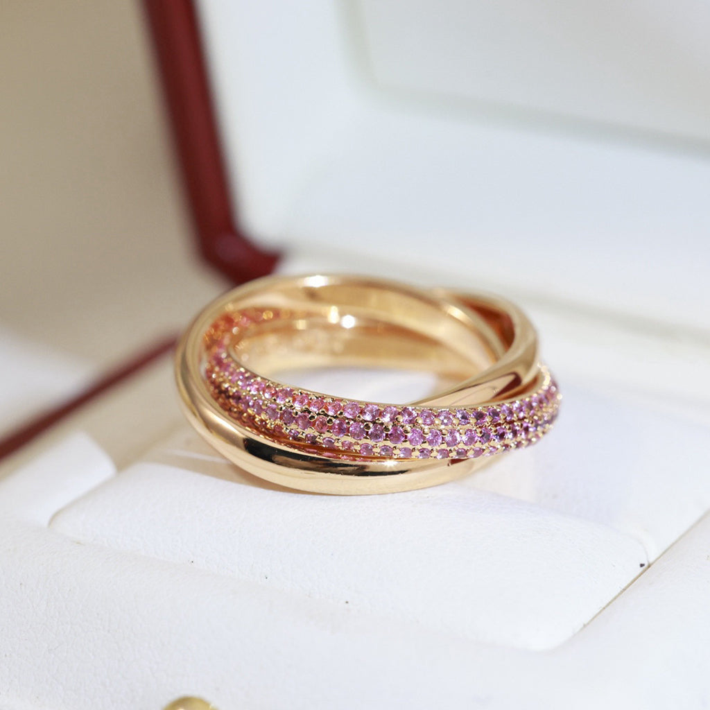 [Luxe Jewelry]TRINITY 3.2MM RING PINK DIAMOND