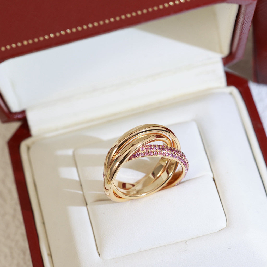 [Luxe Jewelry]TRINITY 3.2MM RING PINK DIAMOND