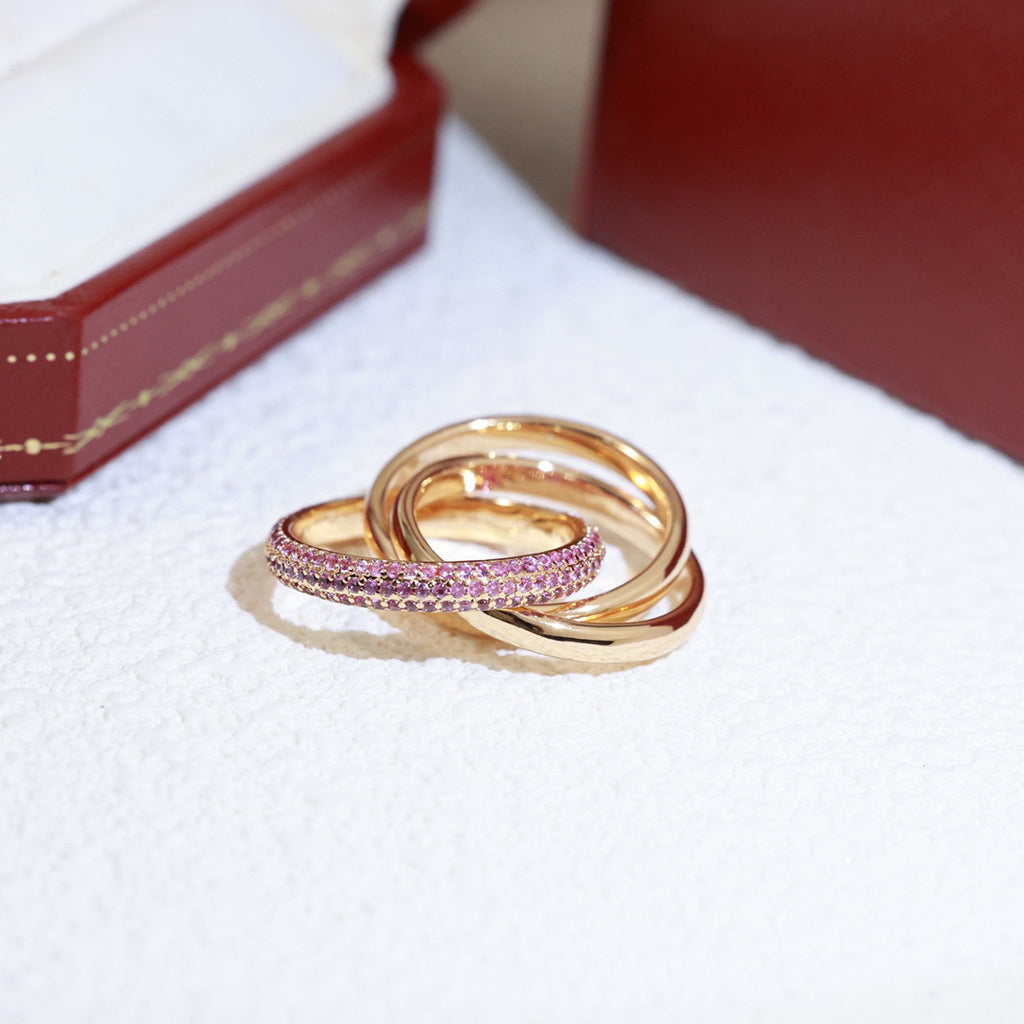 [Luxe Jewelry]TRINITY 3.2MM RING PINK DIAMOND