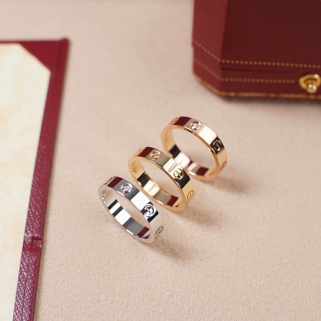 [Luxe Jewelry]LOVE 4MM 1 DIAMOND RING