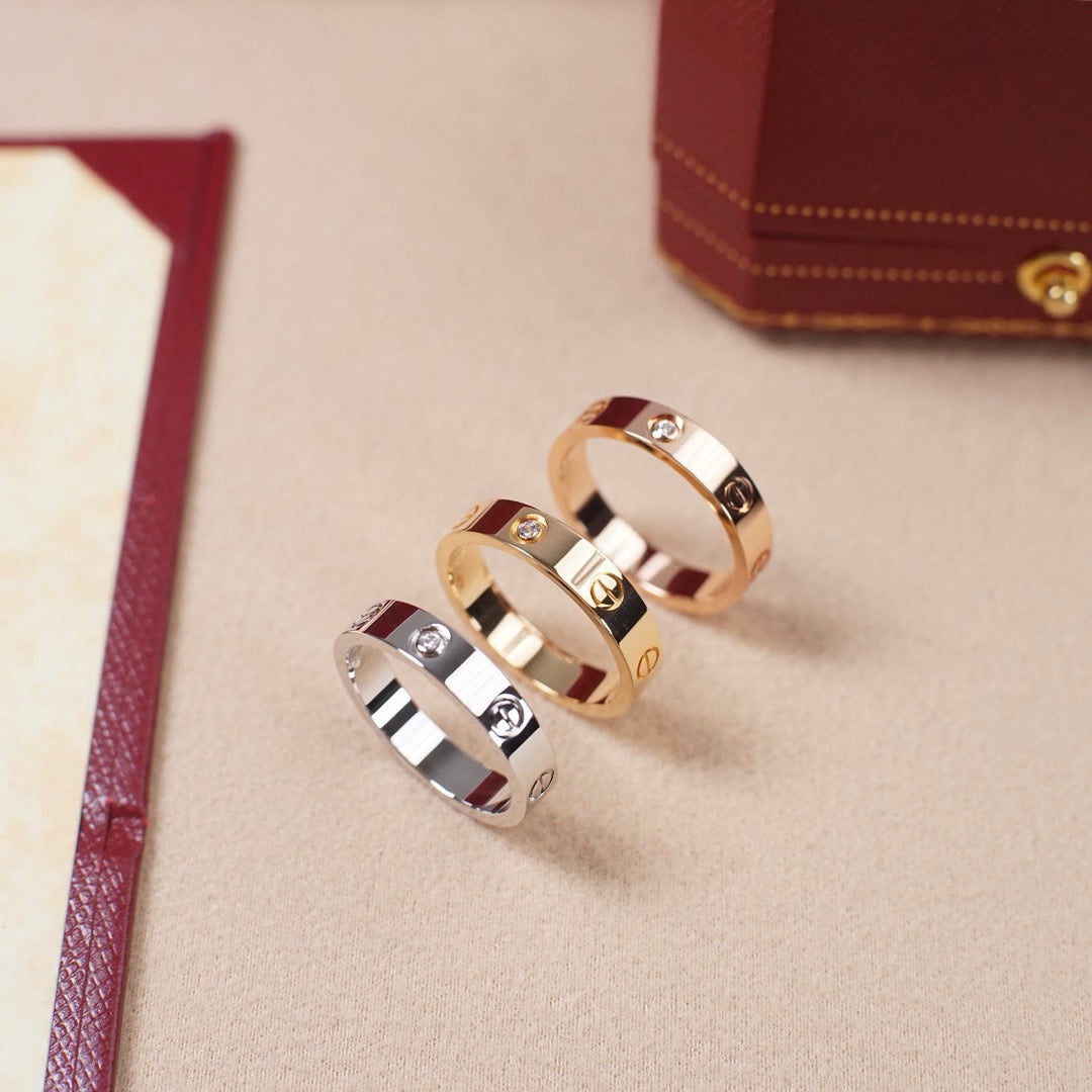 [Luxe Jewelry]LOVE 4MM 1 DIAMOND RING