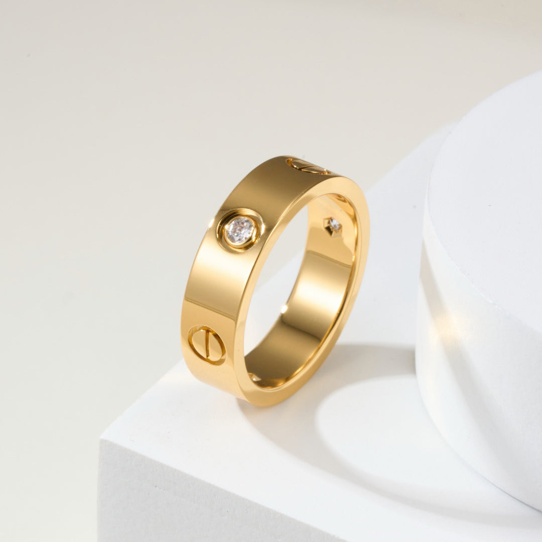[Luxe Jewelry]LOVE 4MM 1 DIAMOND RING