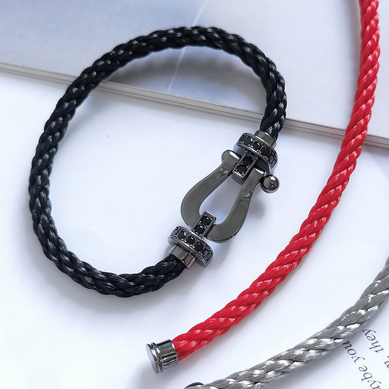 [Luxe]FORCE ラージシリーズ ホースシュー ブラック サムライ ブレスレット