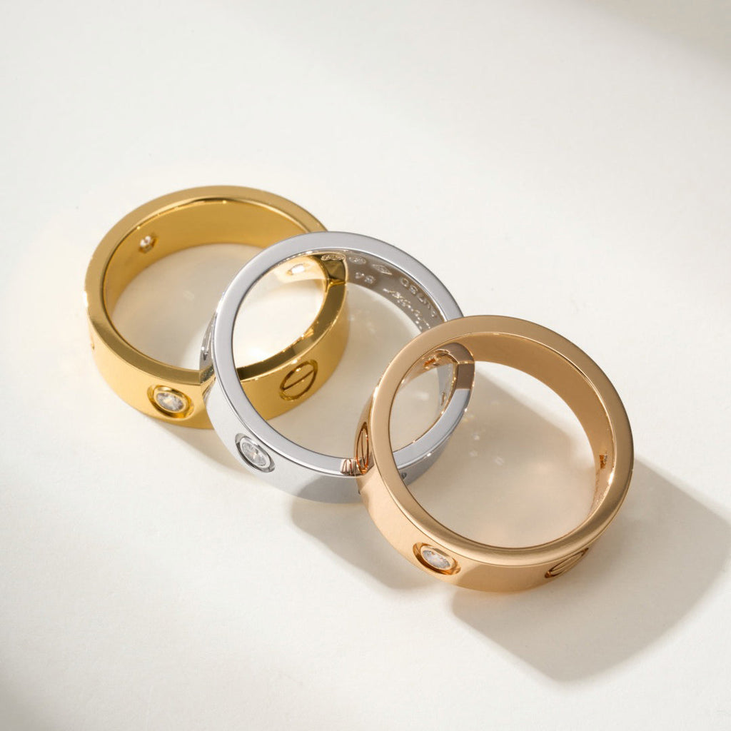 [Luxe Jewelry]LOVE 4MM 1 DIAMOND RING