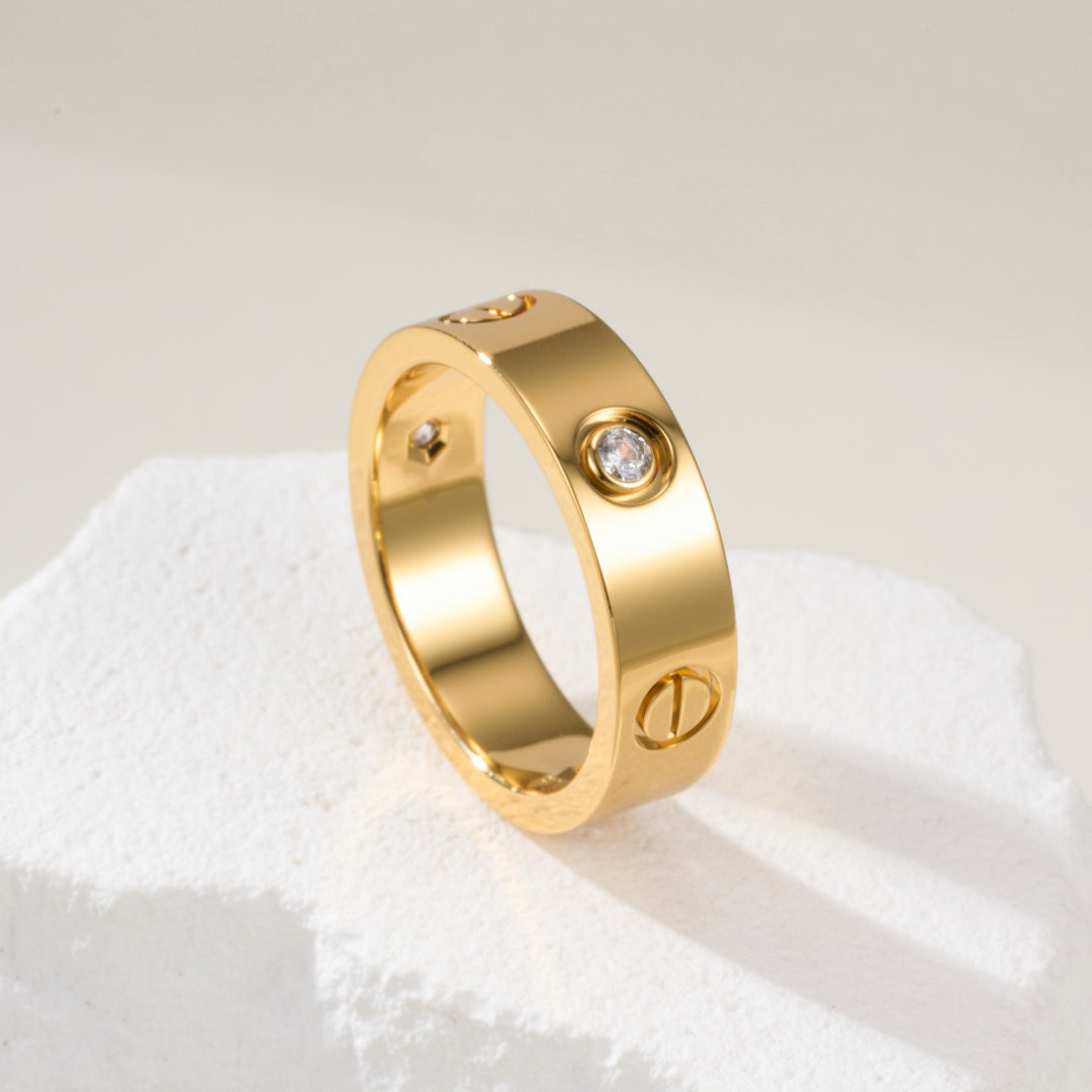 [Luxe Jewelry]LOVE 4MM 1 DIAMOND RING