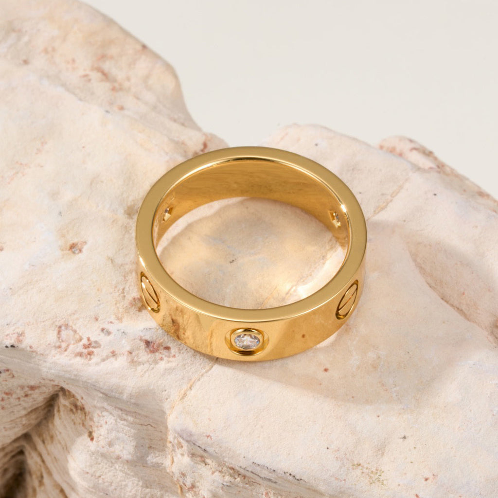 [Luxe Jewelry]LOVE 4MM 1 DIAMOND RING