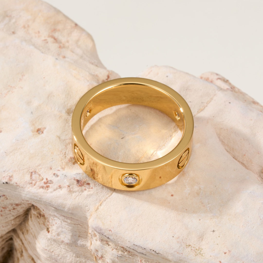 [Luxe Jewelry]LOVE 4MM 1 DIAMOND RING