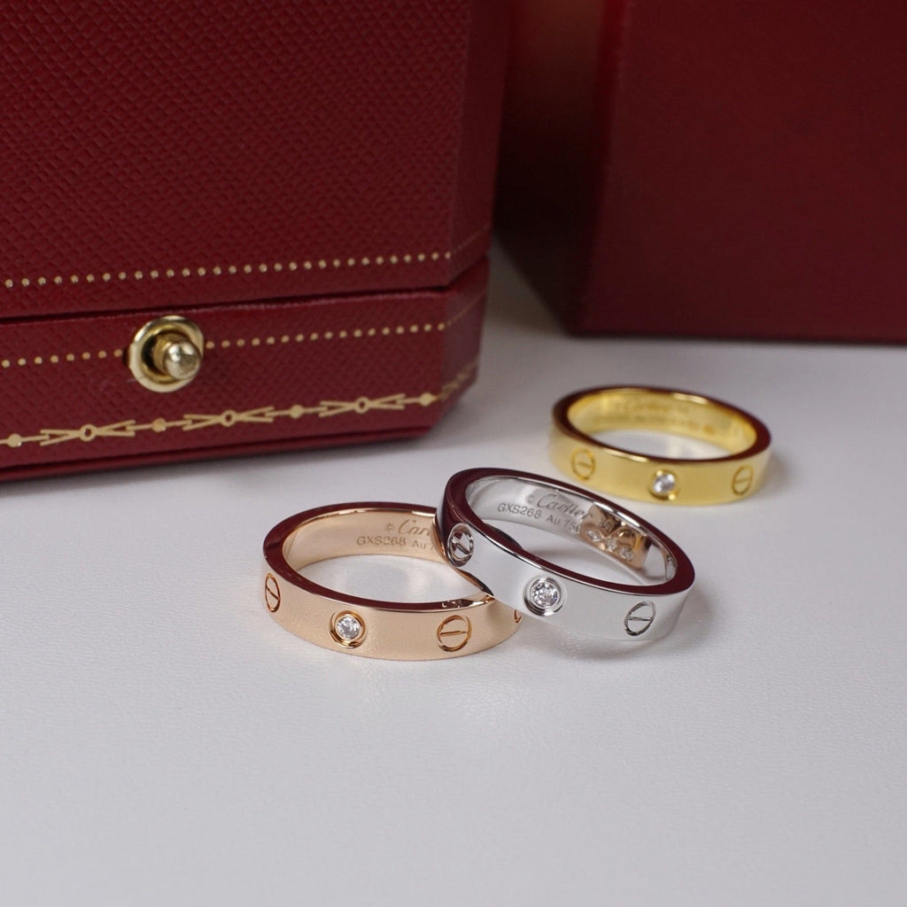 [Luxe Jewelry]LOVE 4MM 1 DIAMOND RING
