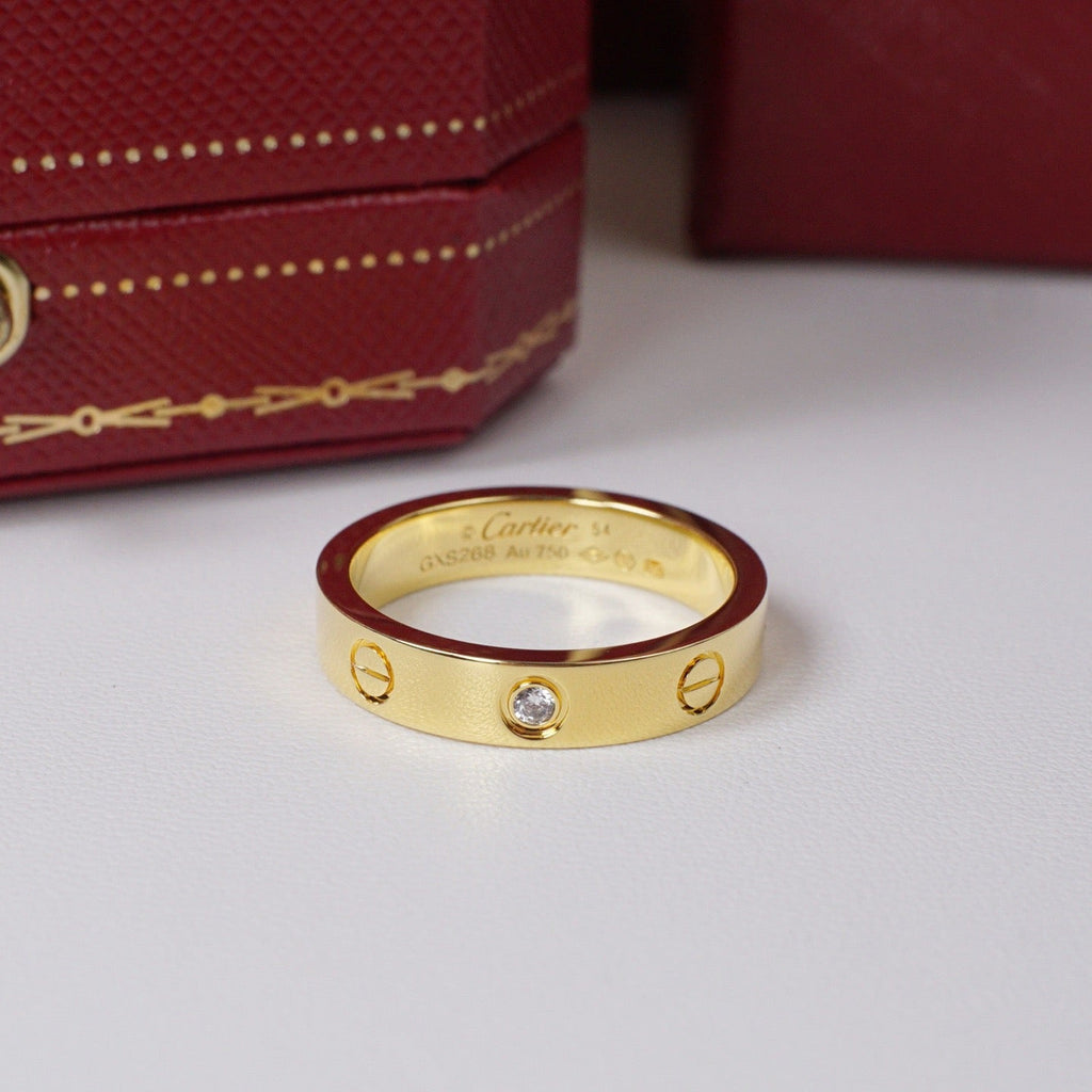 [Luxe Jewelry]LOVE 4MM 1 DIAMOND RING