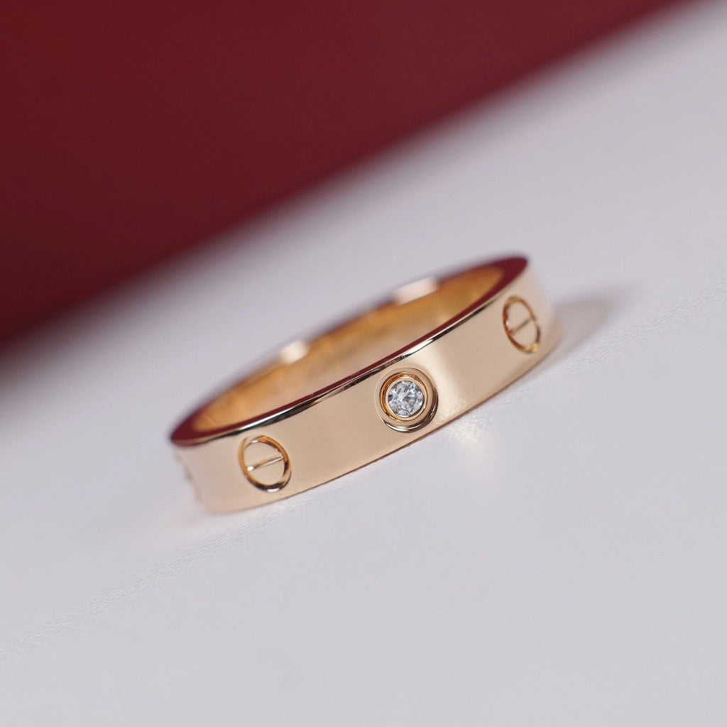 [Luxe Jewelry]LOVE 4MM 1 DIAMOND RING