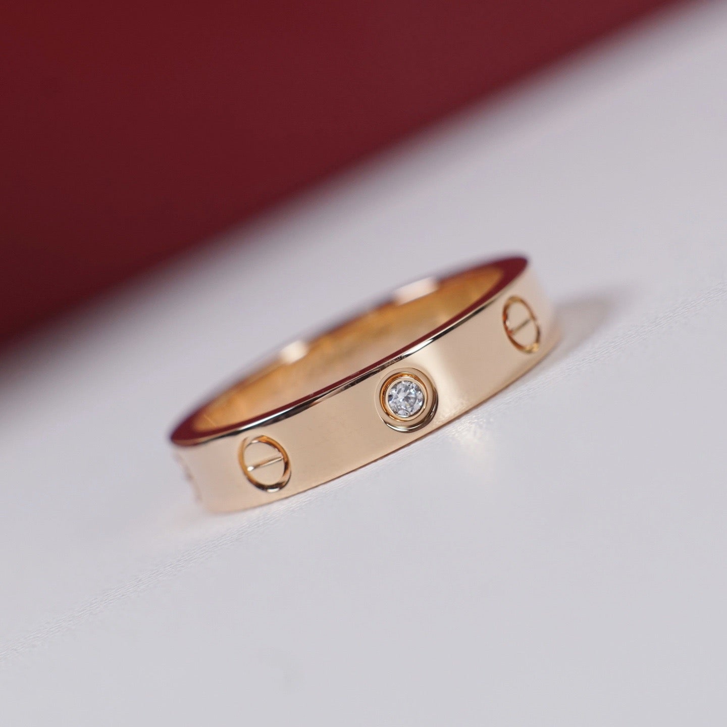 [Luxe Jewelry]LOVE 4MM 1 DIAMOND RING