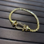 [Luxe] BRACELET DE TENNIS FORCE GRAND FER À CHEVAL TOUT DIAMANT 