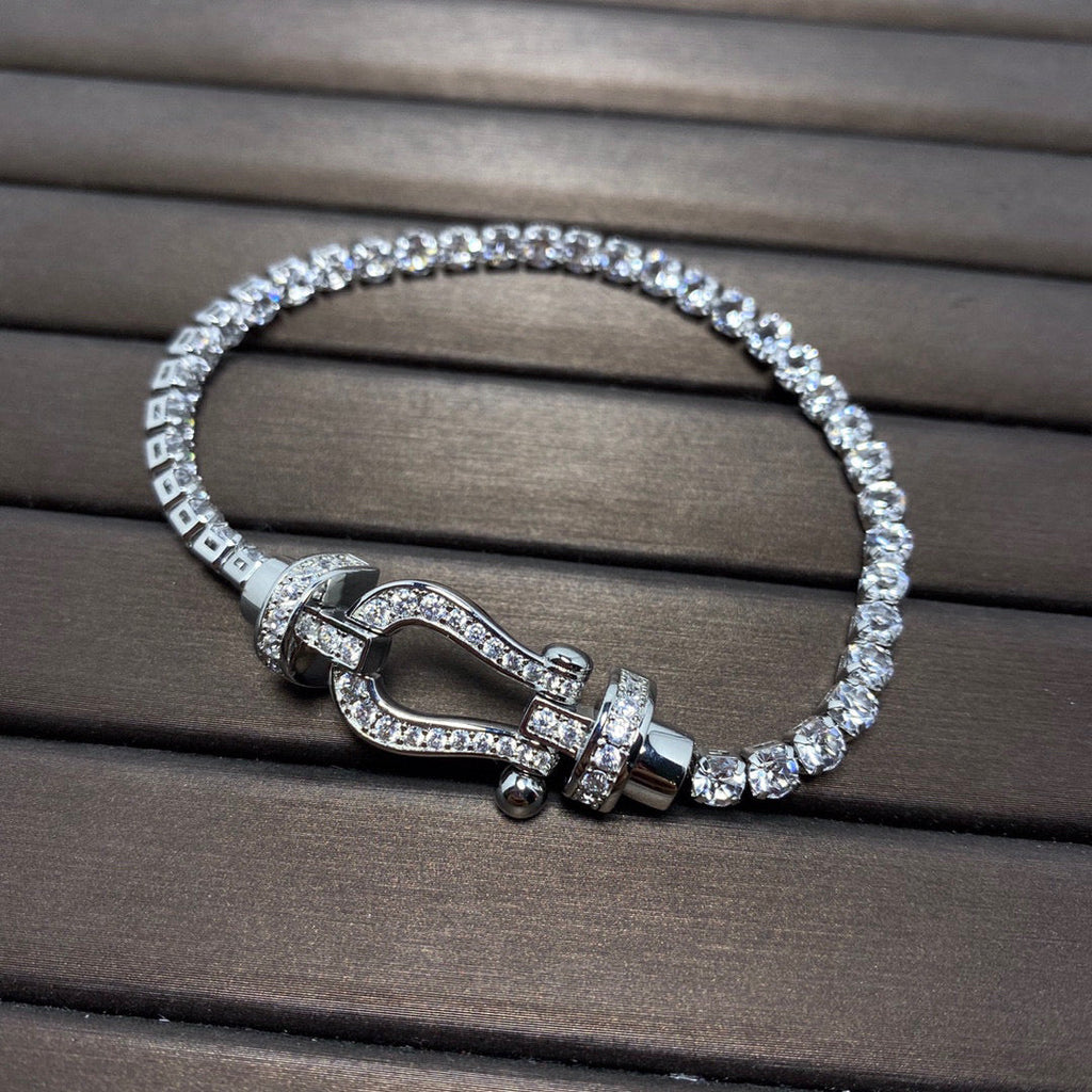 [Luxe] BRACELET DE TENNIS FORCE GRAND FER À CHEVAL TOUT DIAMANT 
