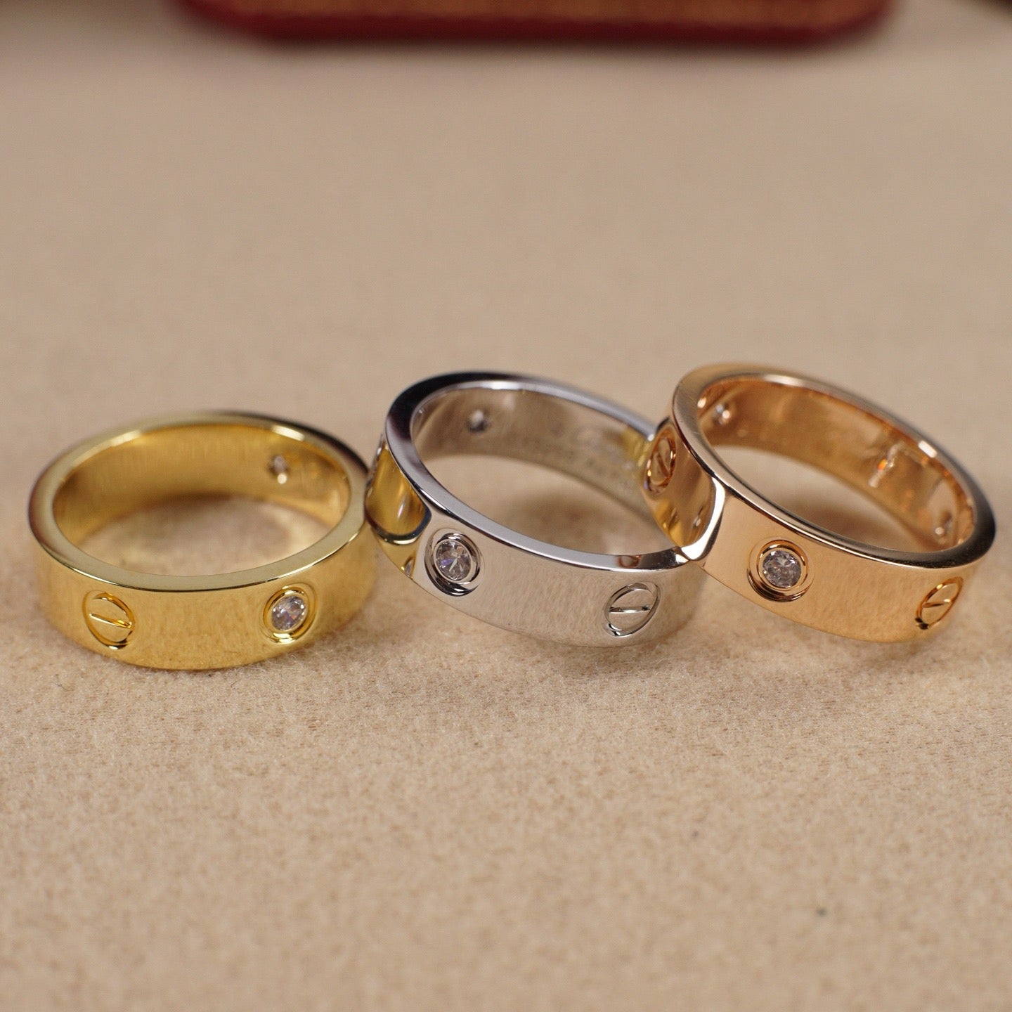 [Luxe Jewelry]LOVE 5.5MM 3 DIAMOND RING