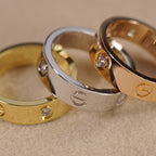 [Luxe Jewelry]LOVE 5.5MM 3 DIAMOND RING
