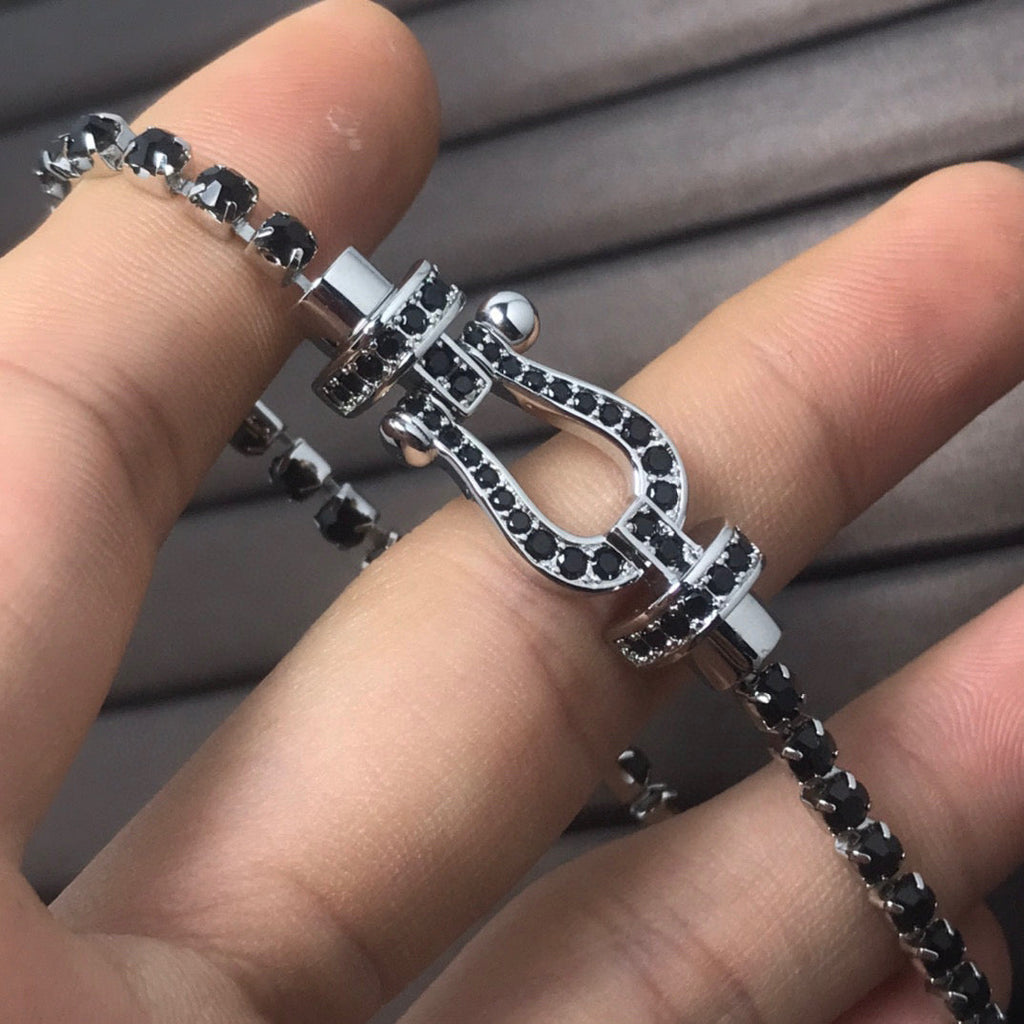 [Luxe] BRACELET DE TENNIS FORCE GRAND FER À CHEVAL TOUT DIAMANT 