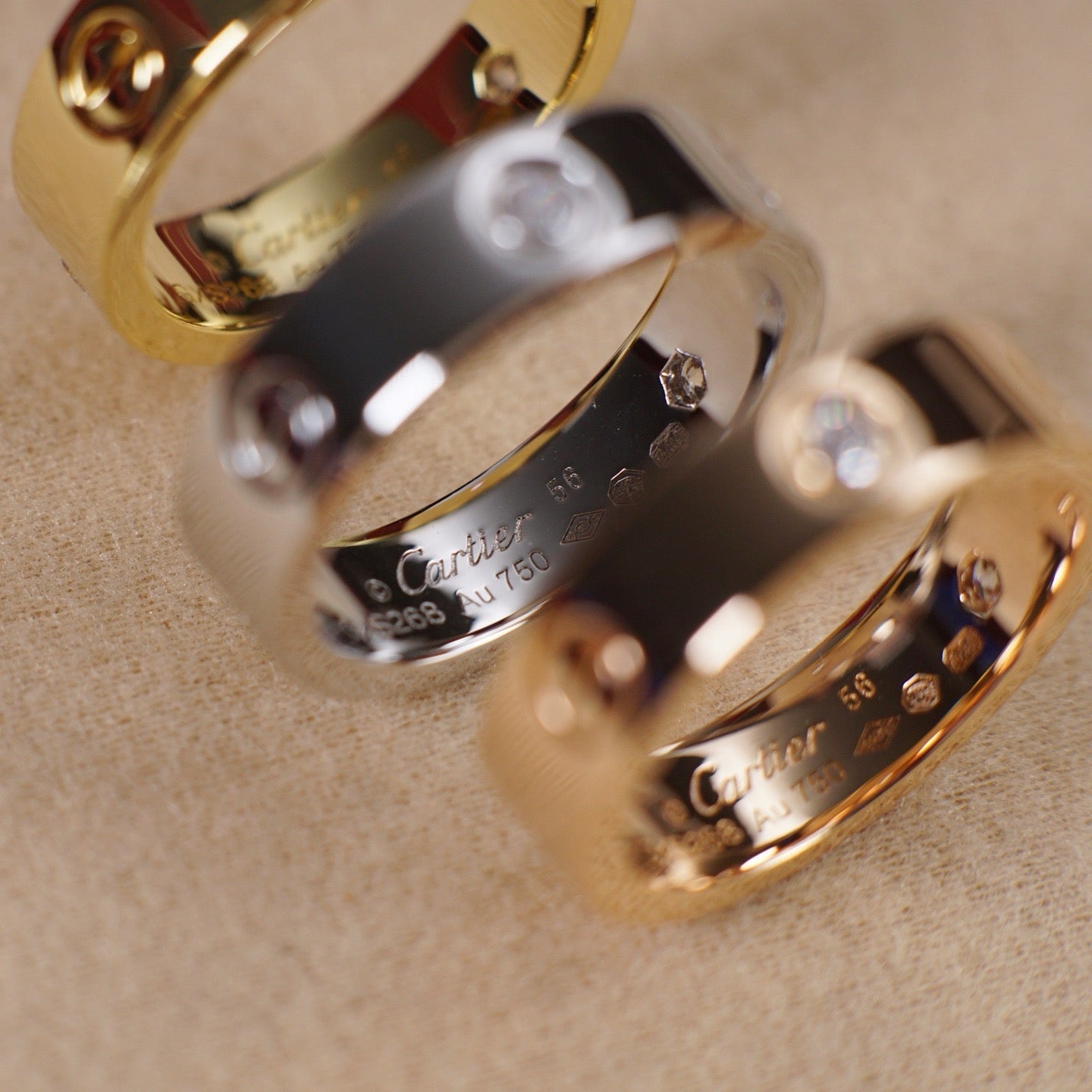 [Luxe Jewelry]LOVE 5.5MM 3 DIAMOND RING