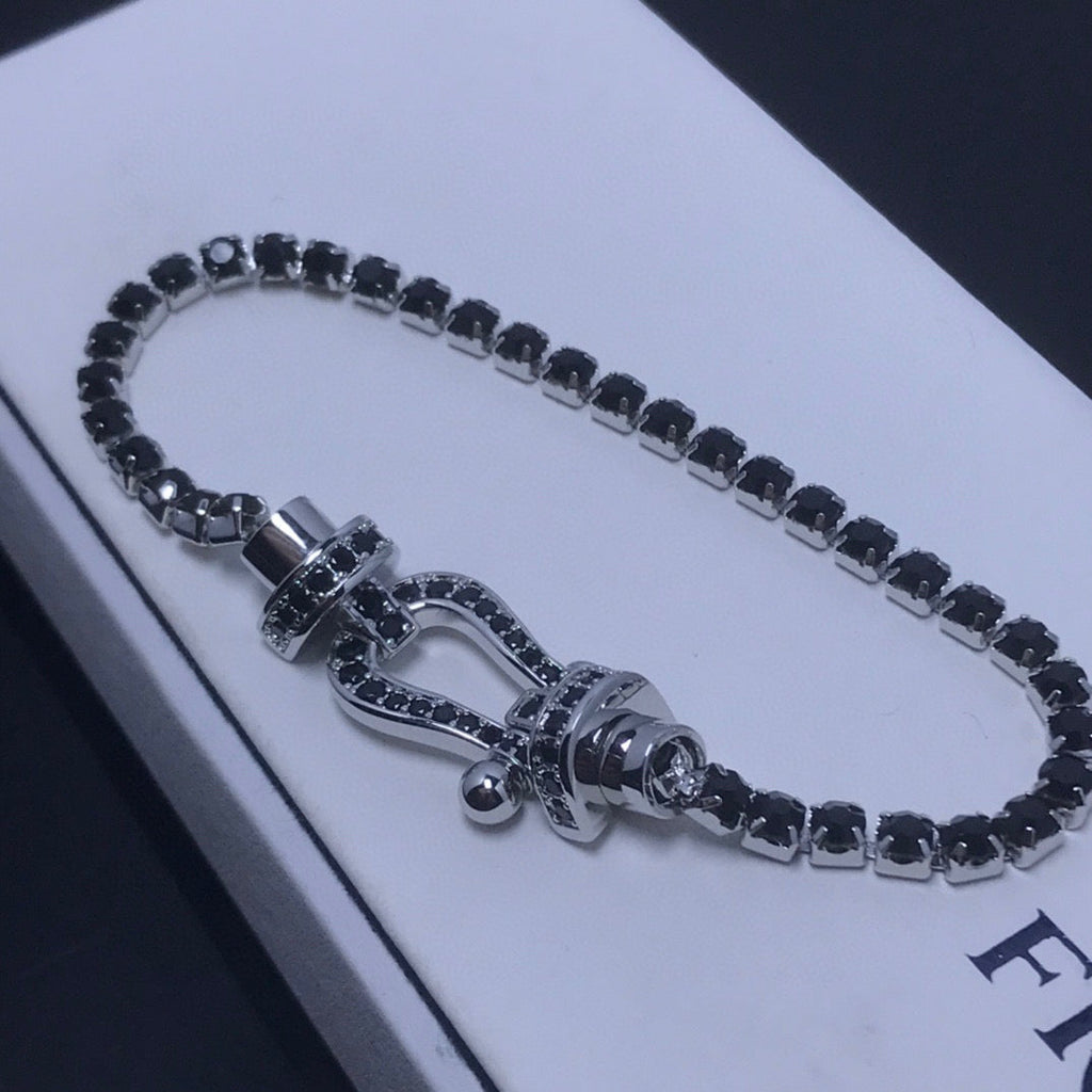 [Luxe] BRACELET DE TENNIS FORCE GRAND FER À CHEVAL TOUT DIAMANT 