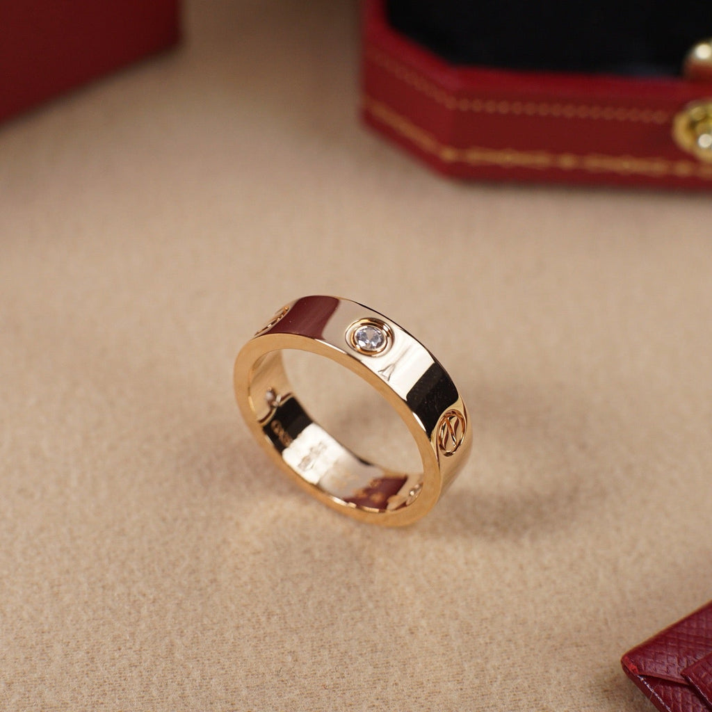 [Luxe Jewelry]LOVE 5.5MM 3 DIAMOND RING