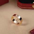 [Luxe Jewelry]LOVE 5.5MM 3 DIAMOND RING