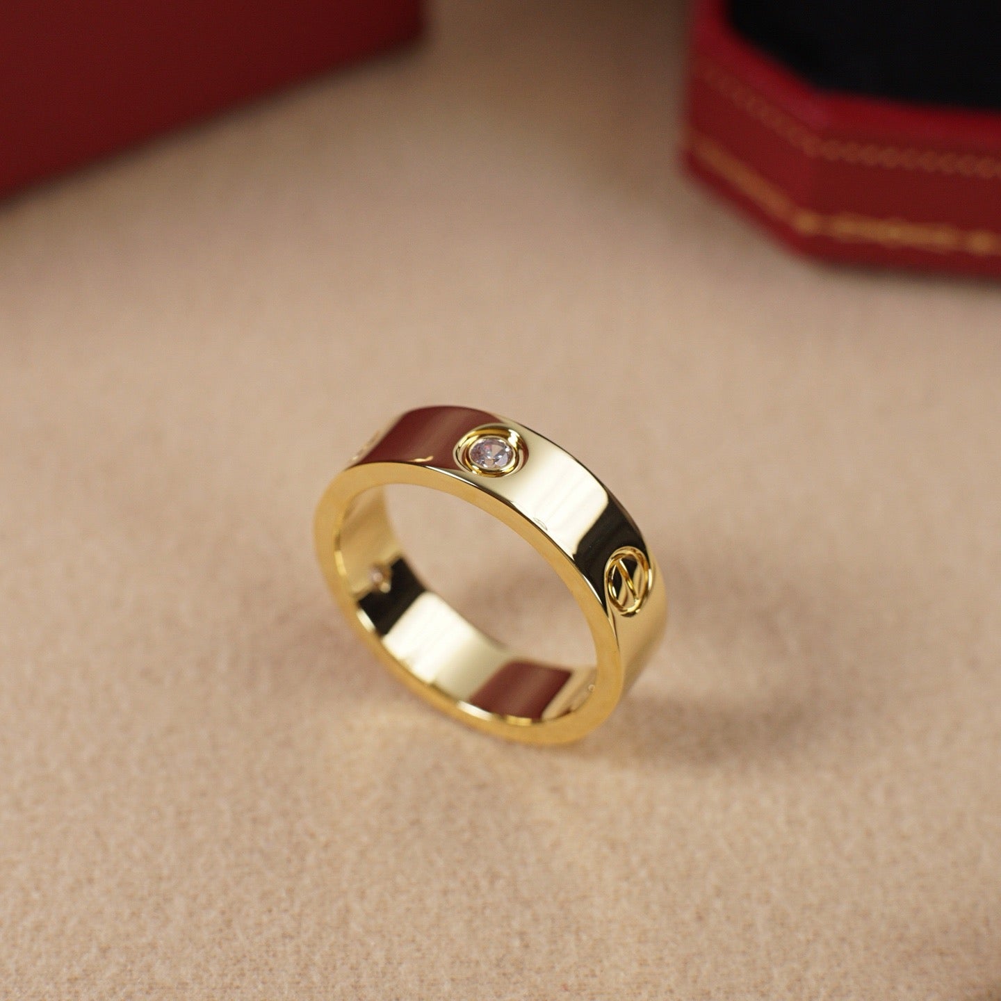 [Luxe Jewelry]LOVE 5.5MM 3 DIAMOND RING