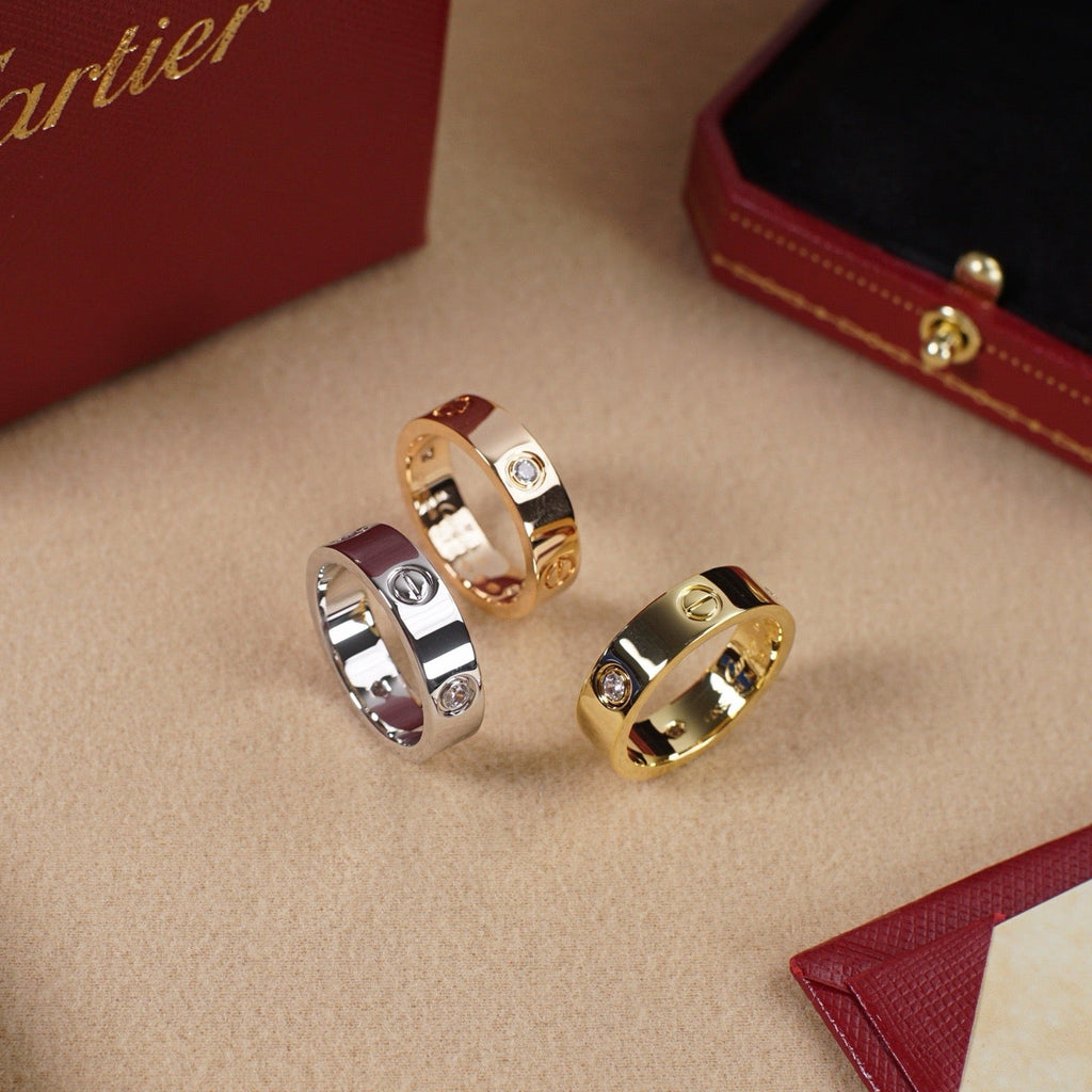 [Luxe Jewelry]LOVE 5.5MM 3 DIAMOND RING