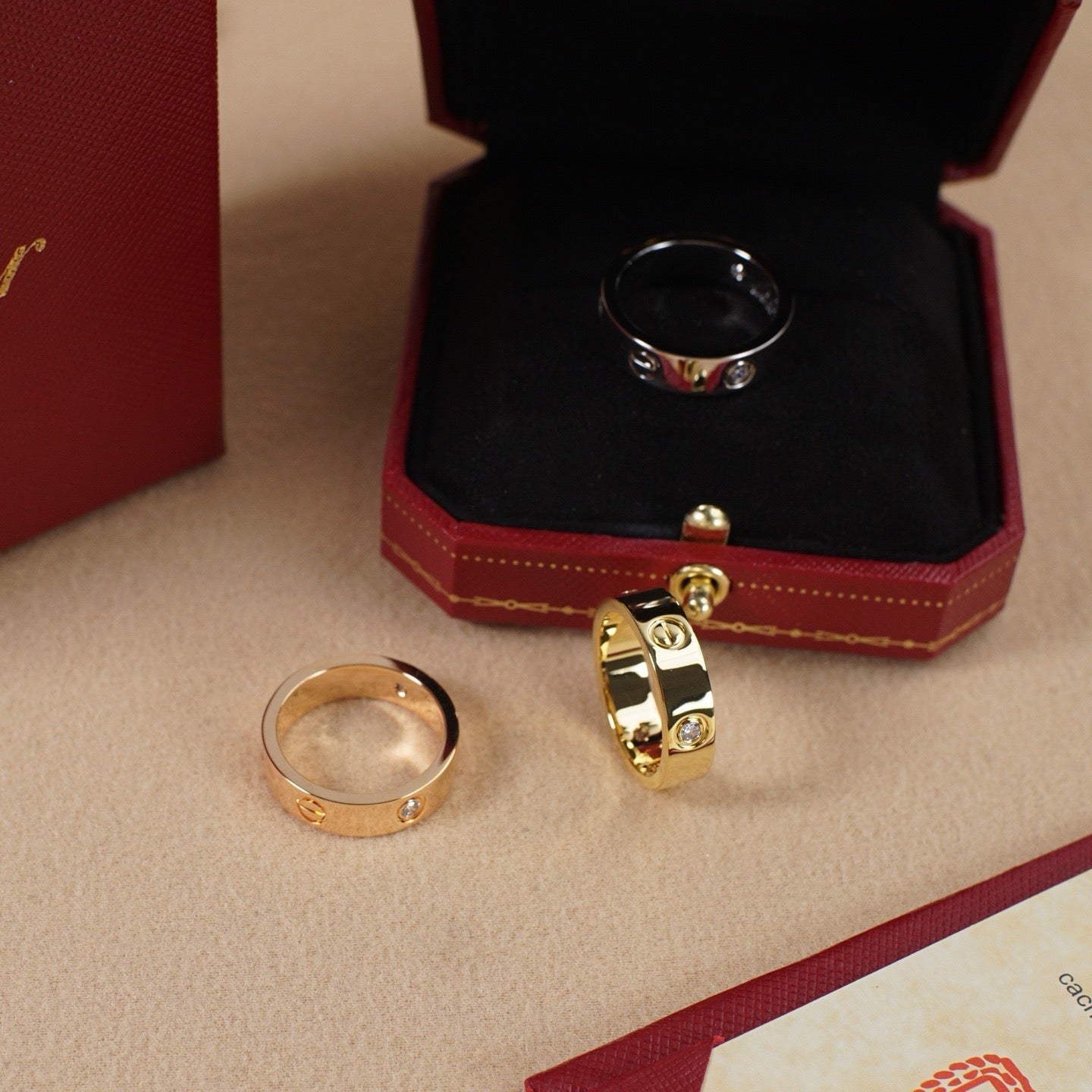 [Luxe Jewelry]LOVE 5.5MM 3 DIAMOND RING