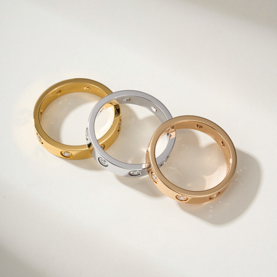 [Luxe Jewelry]LOVE 4MM 8 DIAMOND RING
