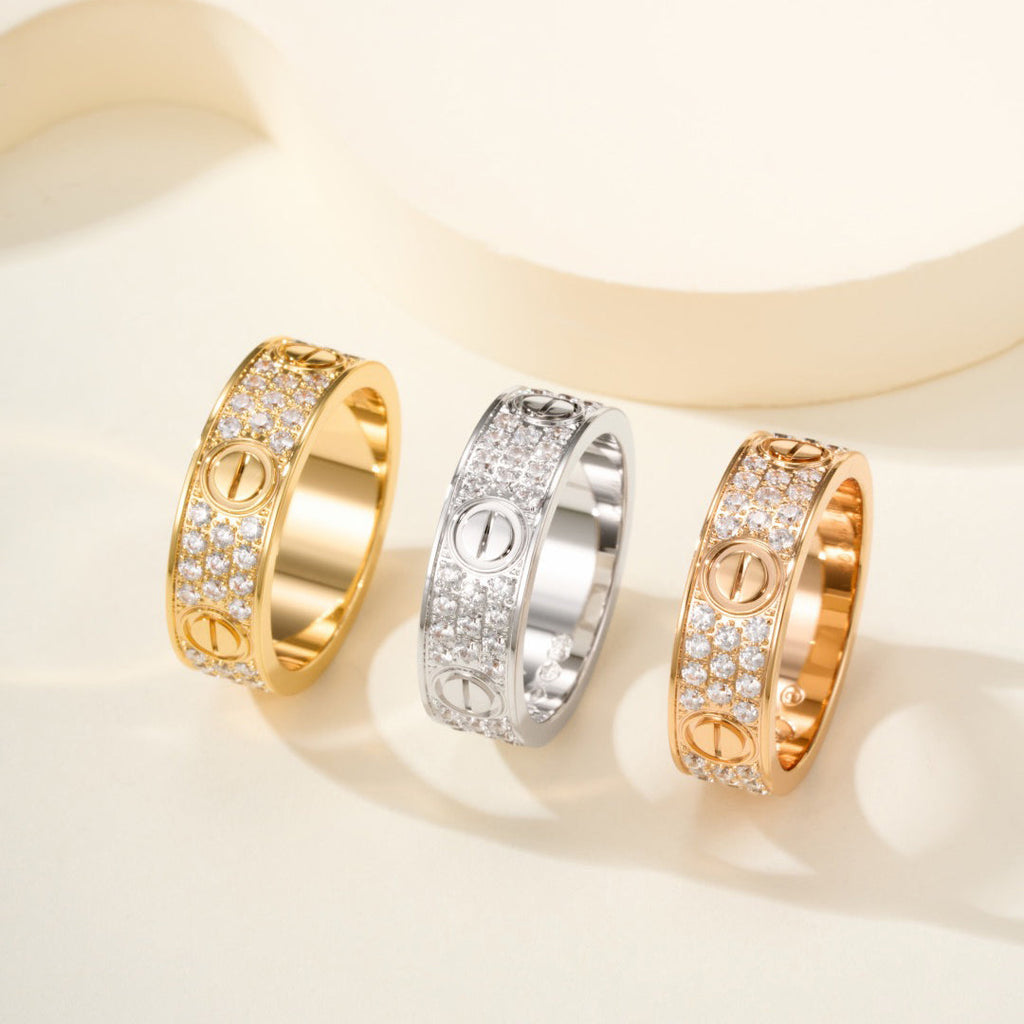 [Luxe Jewelry]LOVE RING 5.5MM DIAMONDS PAVED